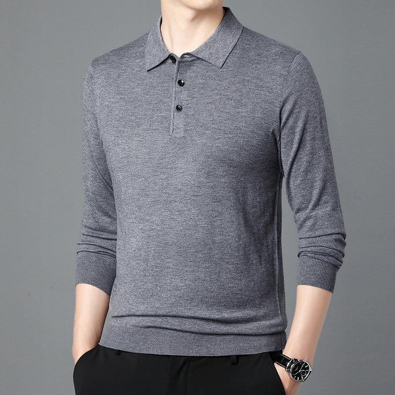 Men’s Lightweight Long Sleeve Polo Pullover – Refined Casual Style - Zenvuxe