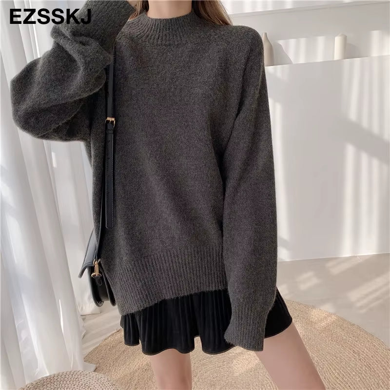 Chic Oversized Women's Wool Sweater - Thick Autumn/Winter Jumper 2021