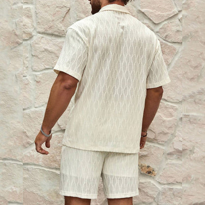 Men’s Textured Resort Set – Effortless Summer Elegance - Zenvuxe