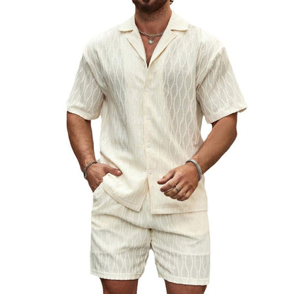 Men’s Textured Resort Set – Effortless Summer Elegance - Zenvuxe