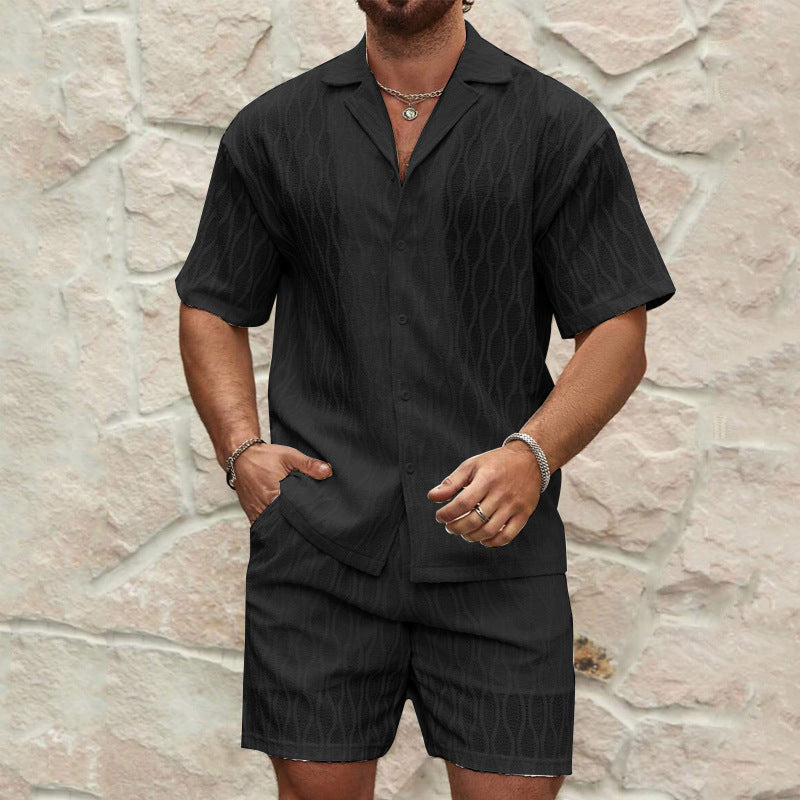 Men’s Textured Resort Set – Effortless Summer Elegance - Zenvuxe
