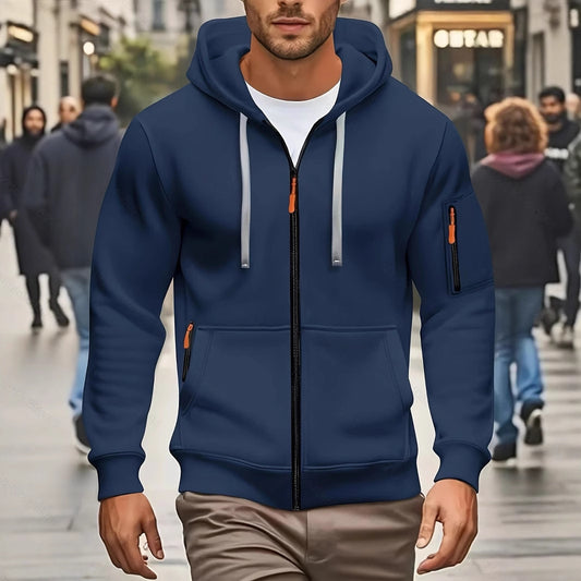 Zipper Hooded Sweatshirt Men's Sports Casual Cardigan Coat - Zenvuxe