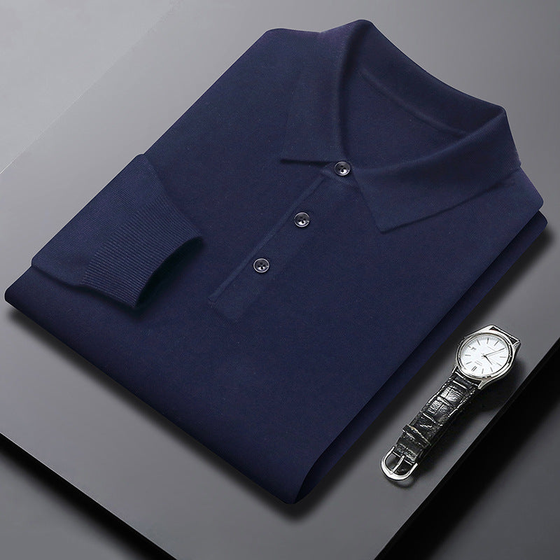 Men’s Lightweight Long Sleeve Polo Pullover – Refined Casual Style - Zenvuxe