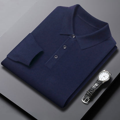 Men’s Lightweight Long Sleeve Polo Pullover – Refined Casual Style - Zenvuxe