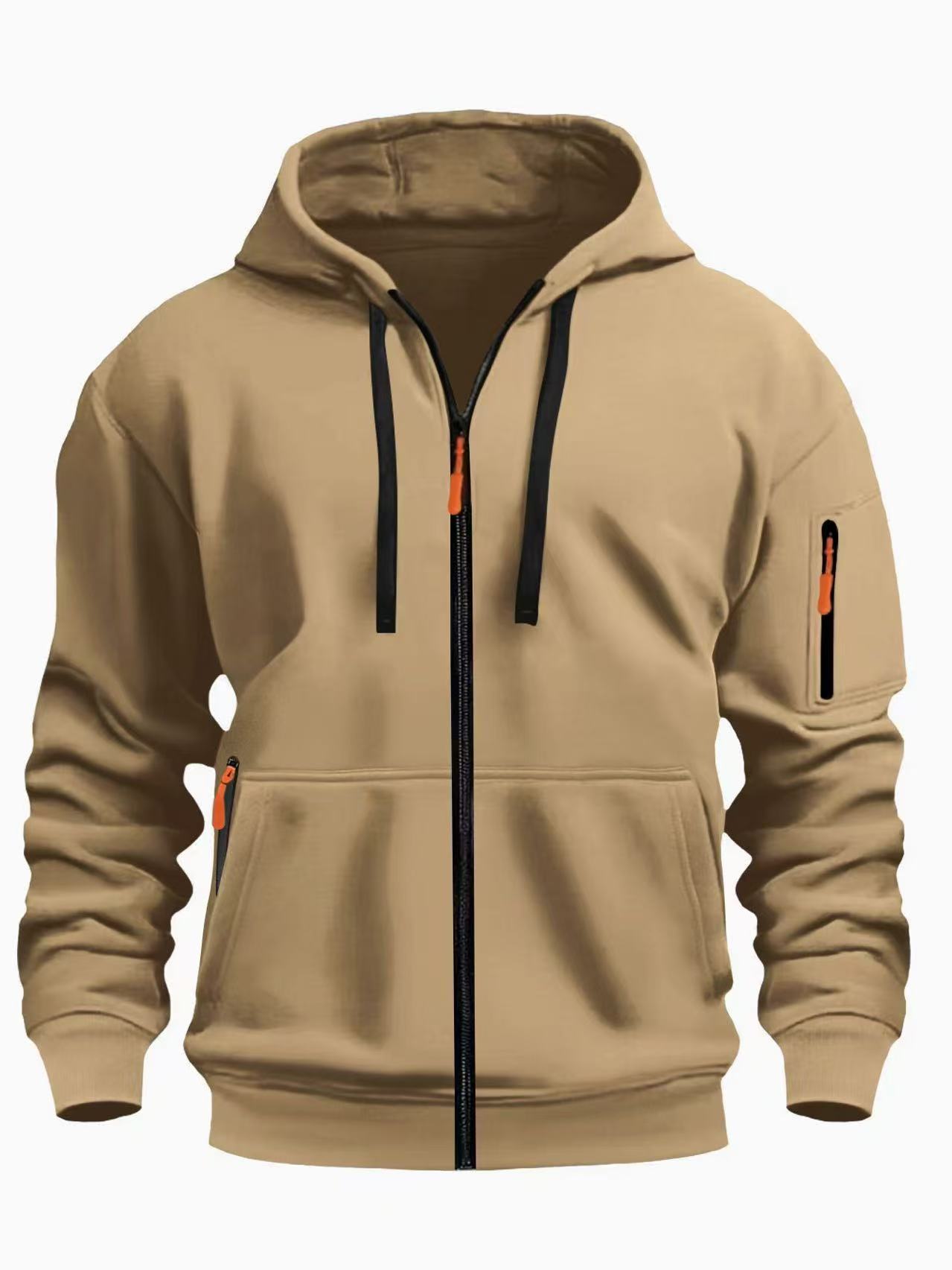 Zipper Hooded Sweatshirt Men's Sports Casual Cardigan Coat - Zenvuxe