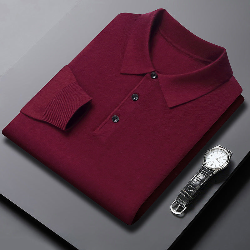 Men’s Lightweight Long Sleeve Polo Pullover – Refined Casual Style - Zenvuxe