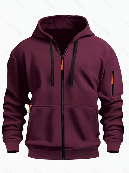 Zipper Hooded Sweatshirt Men's Sports Casual Cardigan Coat - Zenvuxe