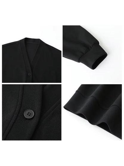 Korean Women'S Sweatshirts Solid Plush Thick Warm Loose Casual Female Tops Office Lady Coats Jacket Autumn Winter 2023