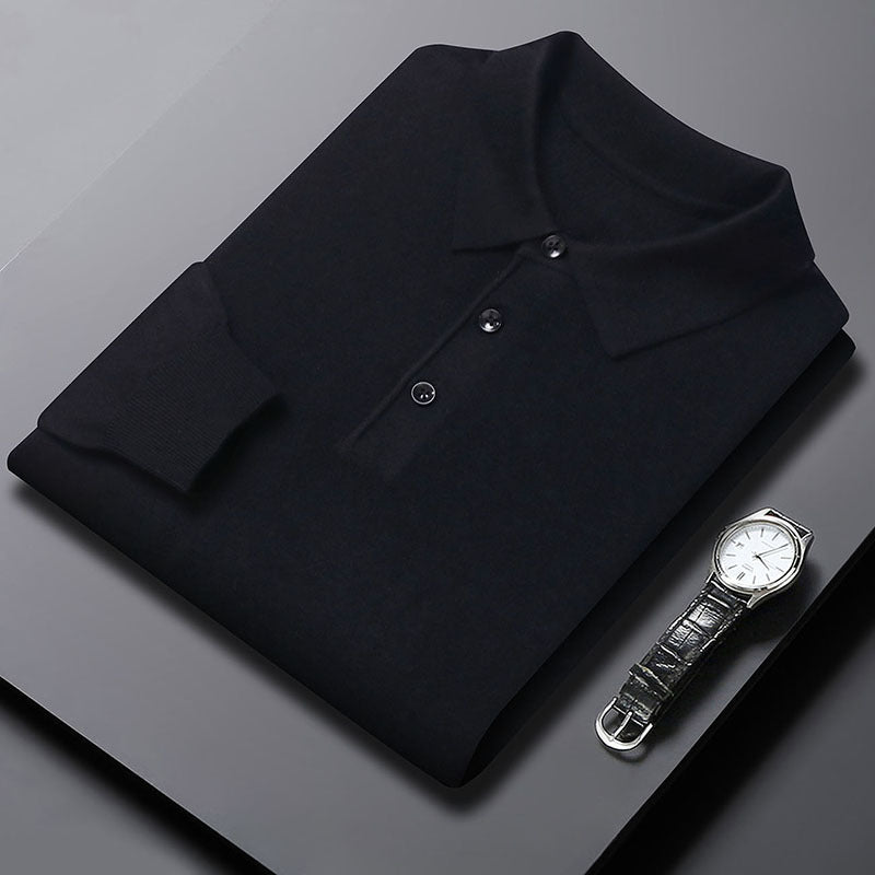 Men’s Lightweight Long Sleeve Polo Pullover – Refined Casual Style - Zenvuxe