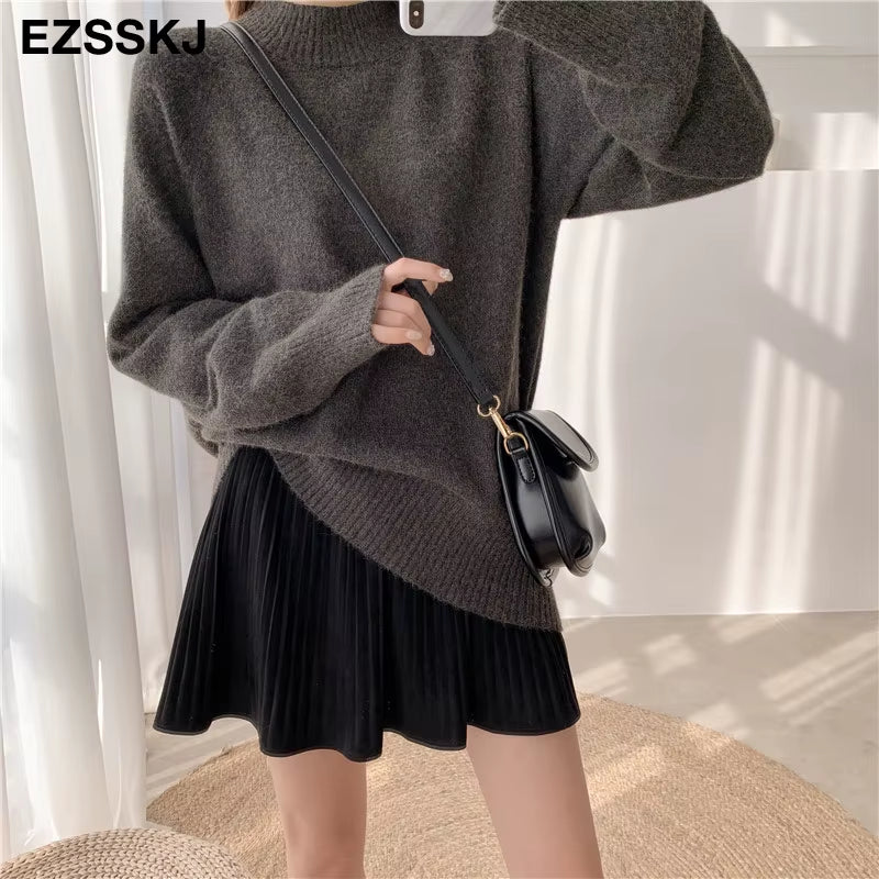 Chic Oversized Women's Wool Sweater - Thick Autumn/Winter Jumper 2021