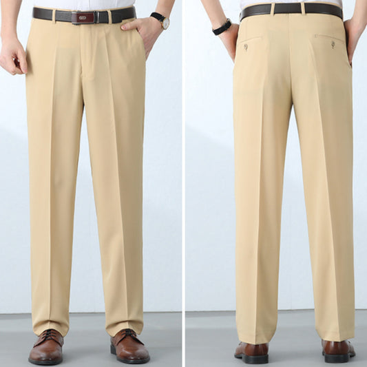 High-end Mens Lightweight Silk Pants For Middle-aged And Older Adults - Zenvuxe