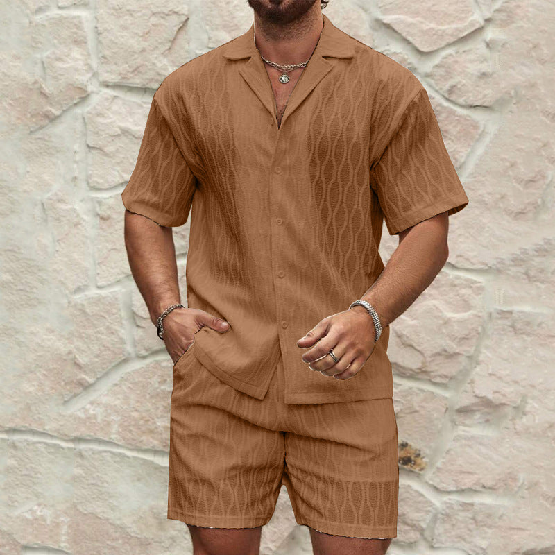 Men’s Textured Resort Set – Effortless Summer Elegance - Zenvuxe