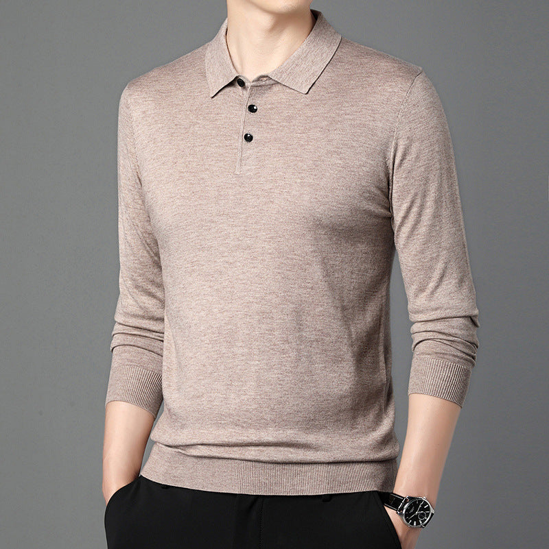 Men’s Lightweight Long Sleeve Polo Pullover – Refined Casual Style - Zenvuxe