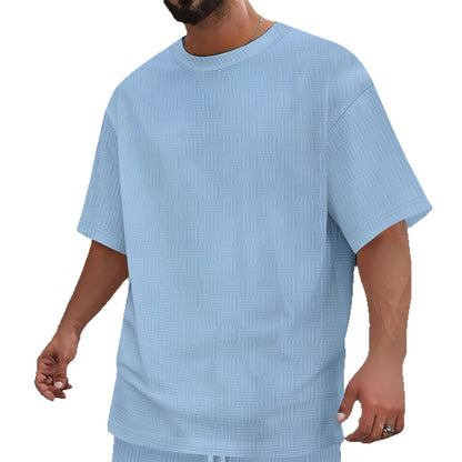 Men’s Textured Waffle Knit Tee – Modern Casual Comfort - Zenvuxe