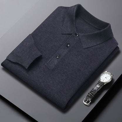 Men’s Lightweight Long Sleeve Polo Pullover – Refined Casual Style - Zenvuxe