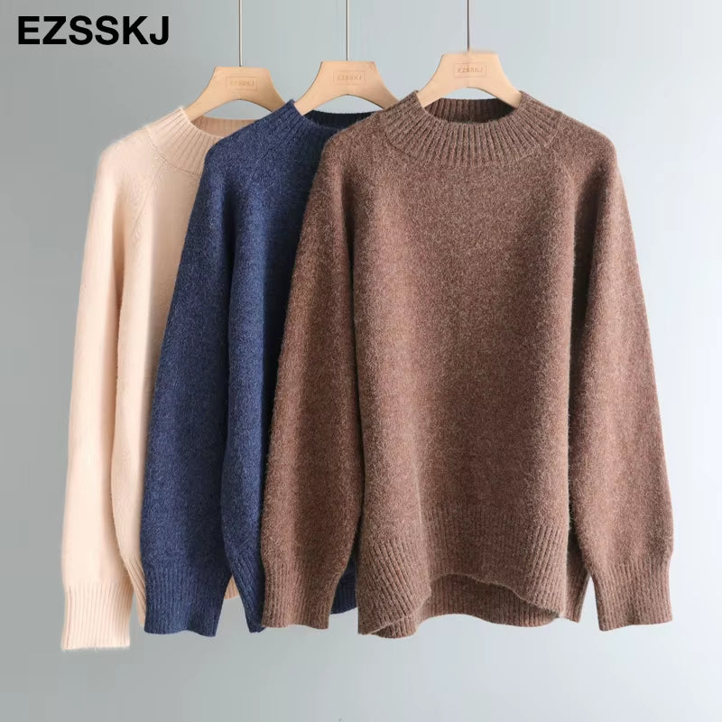 Chic Oversized Women's Wool Sweater - Thick Autumn/Winter Jumper 2021