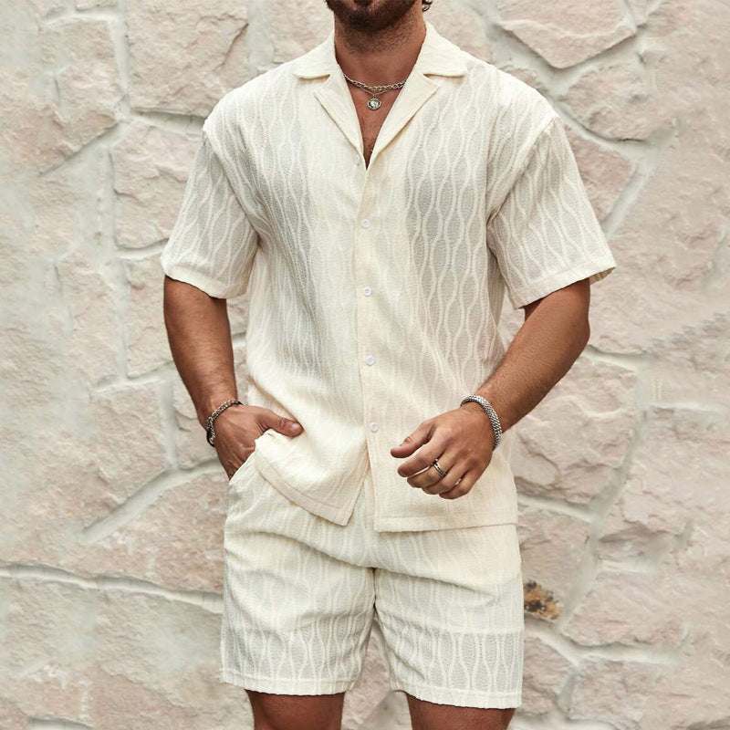 Men’s Textured Resort Set – Effortless Summer Elegance - Zenvuxe