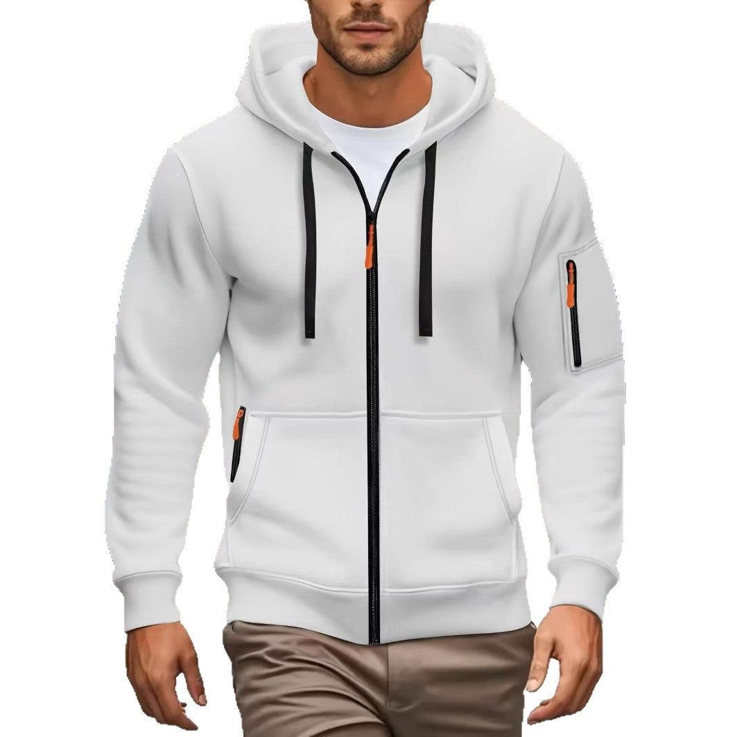 Zipper Hooded Sweatshirt Men's Sports Casual Cardigan Coat - Zenvuxe