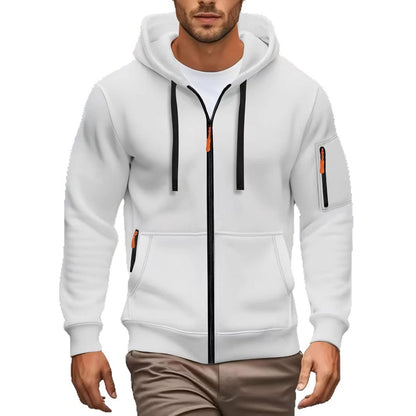 Zipper Hooded Sweatshirt Men's Sports Casual Cardigan Coat - Zenvuxe