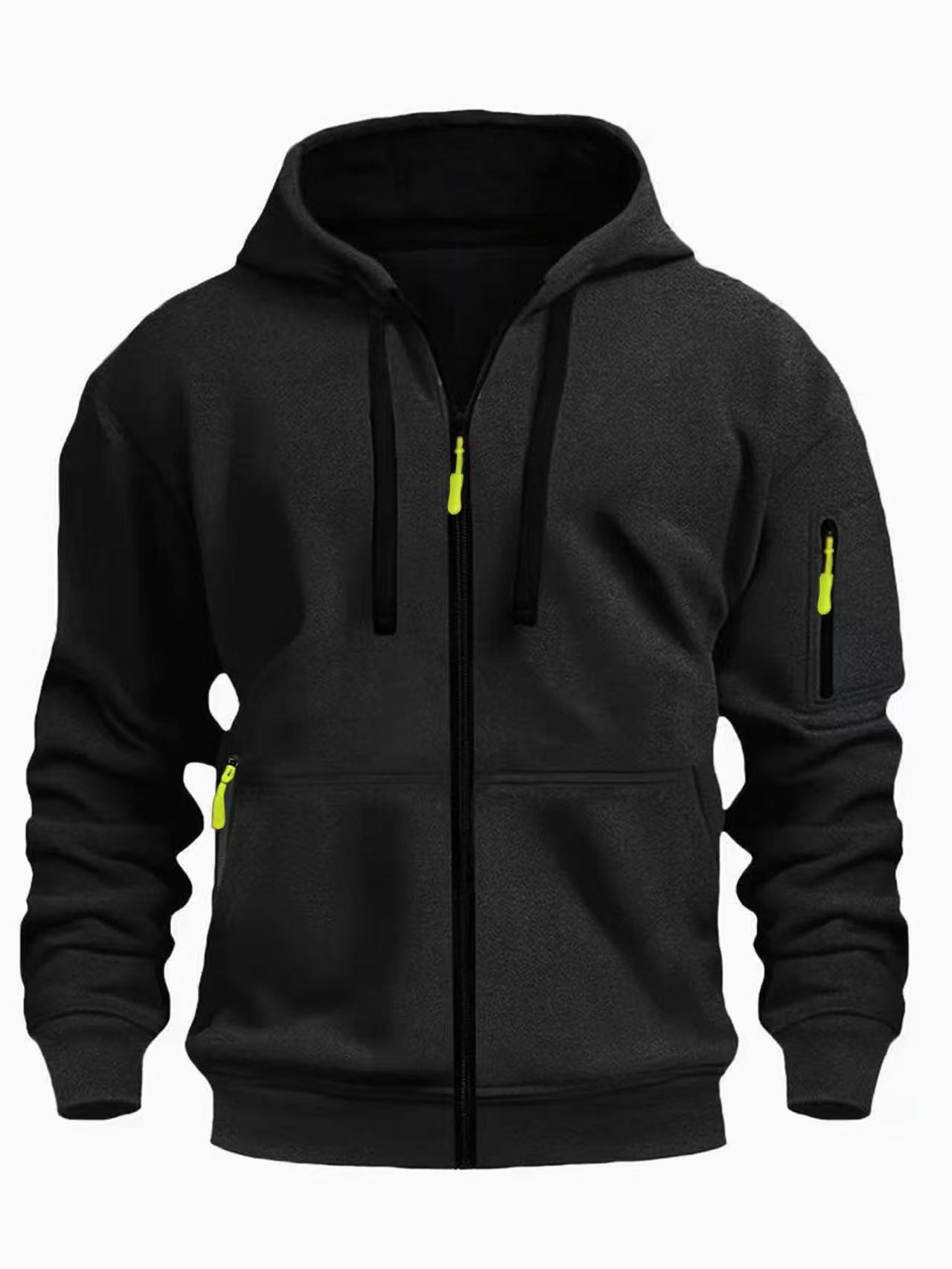 Zipper Hooded Sweatshirt Men's Sports Casual Cardigan Coat - Zenvuxe