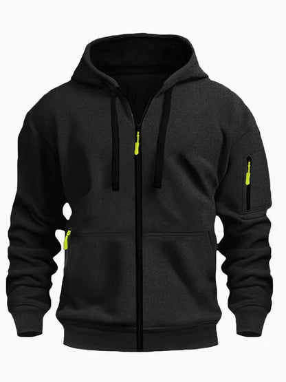 Zipper Hooded Sweatshirt Men's Sports Casual Cardigan Coat - Zenvuxe