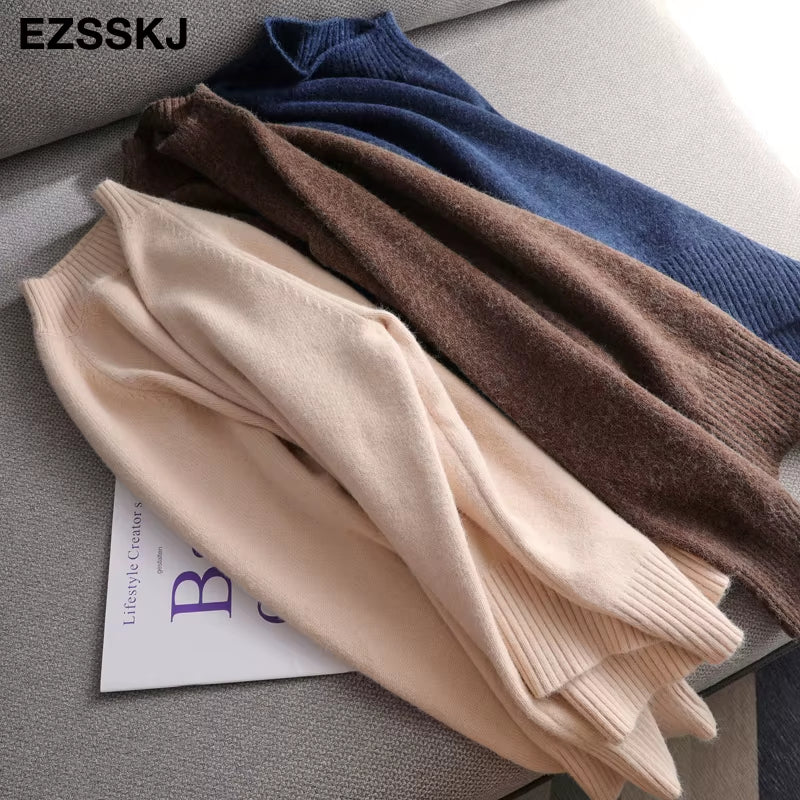 Chic Oversized Women's Wool Sweater - Thick Autumn/Winter Jumper 2021