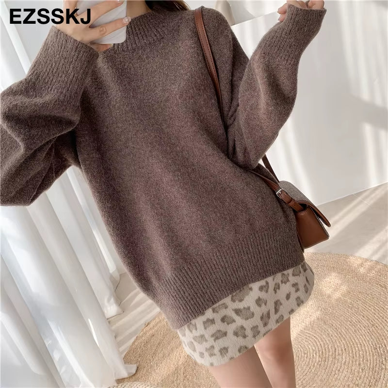 Chic Oversized Women's Wool Sweater - Thick Autumn/Winter Jumper 2021