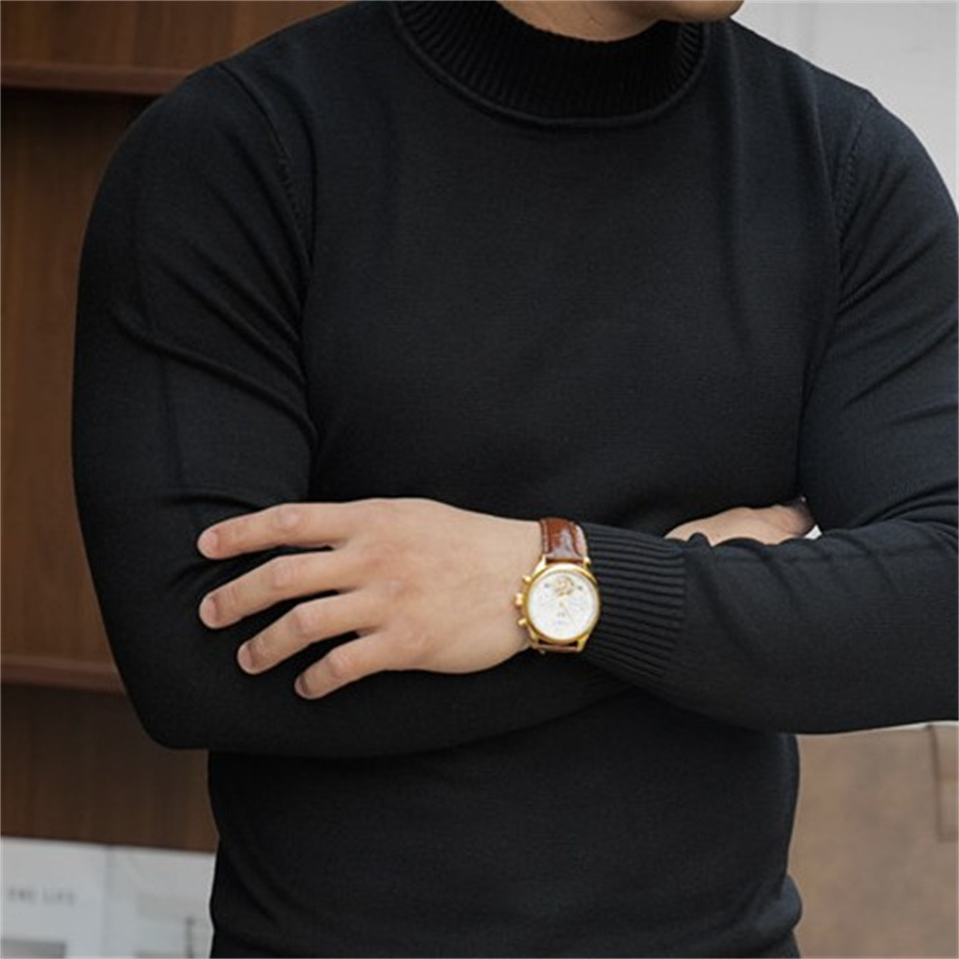 Sweater Bottoming Shirt Basic Warm Man - Zenvuxe