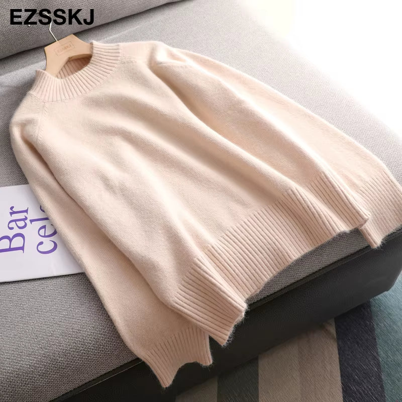 Chic Oversized Women's Wool Sweater - Thick Autumn/Winter Jumper 2021
