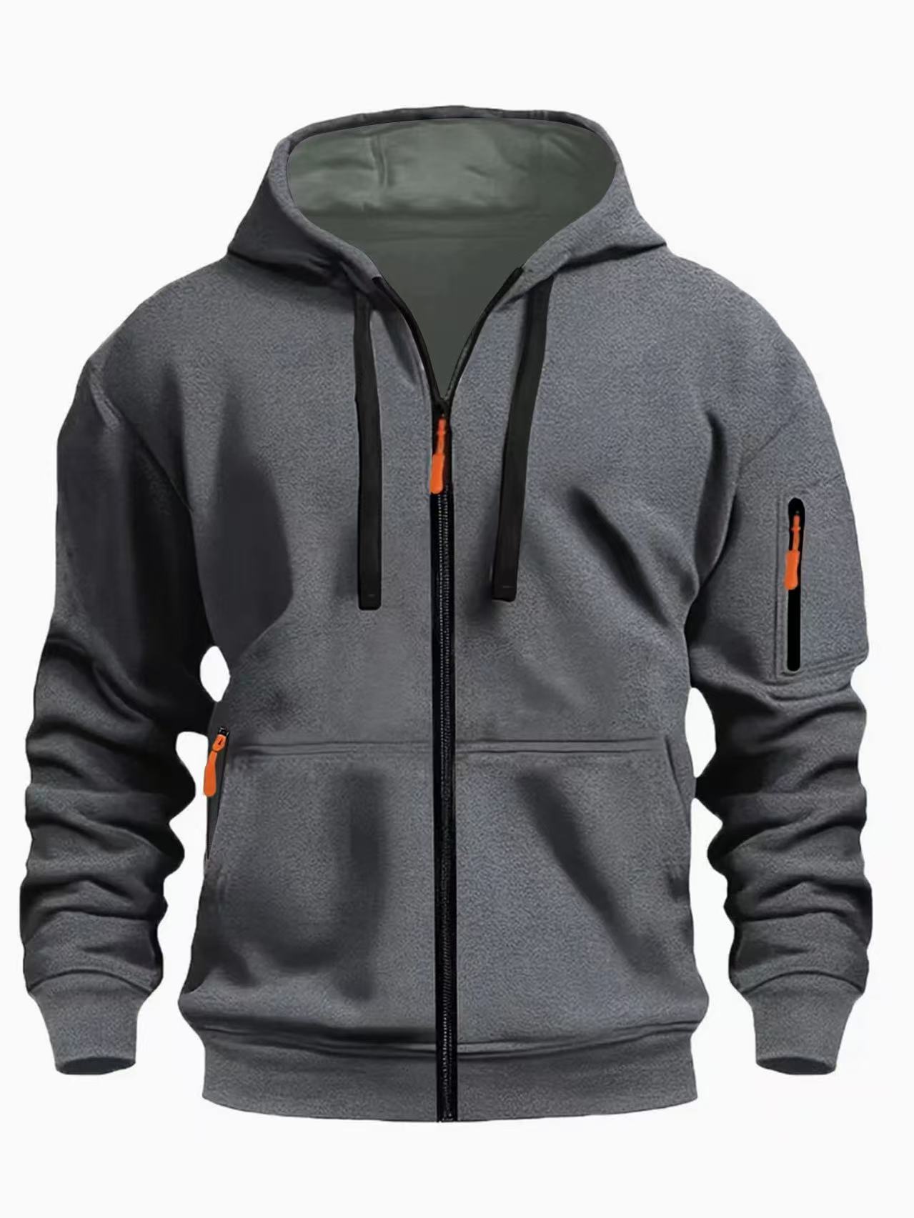 Zipper Hooded Sweatshirt Men's Sports Casual Cardigan Coat - Zenvuxe