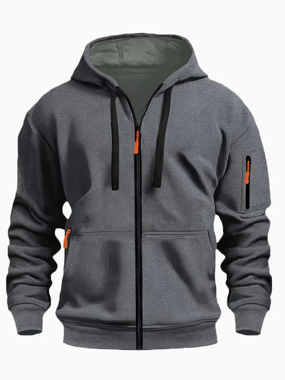 Zipper Hooded Sweatshirt Men's Sports Casual Cardigan Coat - Zenvuxe