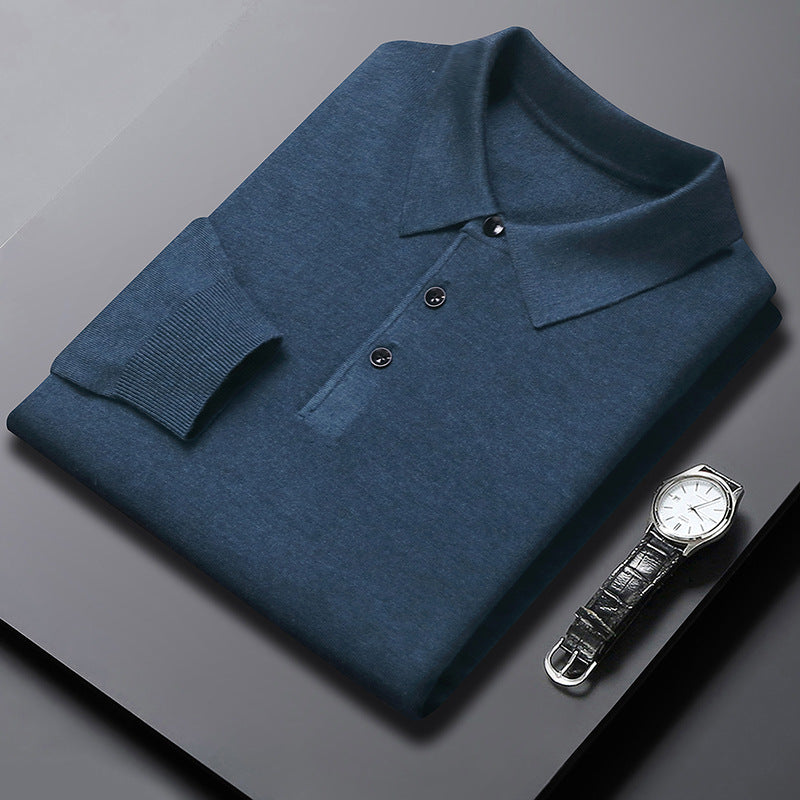 Men’s Lightweight Long Sleeve Polo Pullover – Refined Casual Style - Zenvuxe