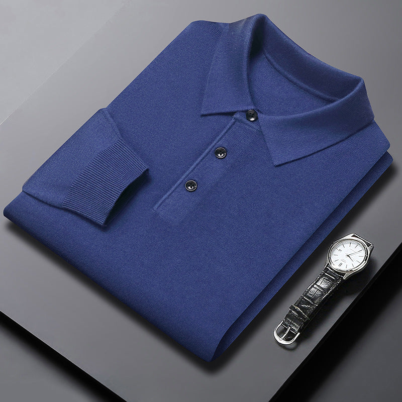 Men’s Lightweight Long Sleeve Polo Pullover – Refined Casual Style - Zenvuxe